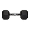Amazon Basics Rubber Encased Exercise & Fitness Hex Dumbbell, Hand Weight for Strength Training, 10 Pounds, Black & Silver