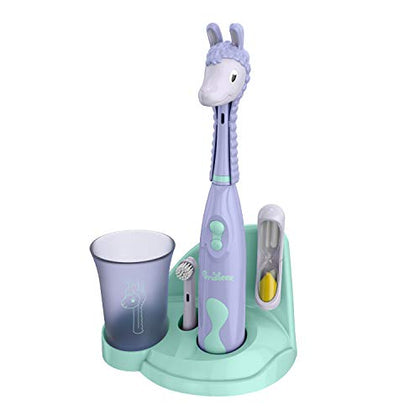 Brusheez® Kids Electric Toothbrush Set - Safe & Effective for Ages 3+ - Parent Tested & Approved with Gentle Bristles, 2 Brush Heads, Rinse Cup, 2-Minute Timer, & Storage Base (Luna The Llama)
