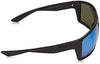 Costa Del Mar Men's Reefton Polarized Rectangular Sunglasses, Blackout/Blue Mirrored Polarized-580G, 64 mm