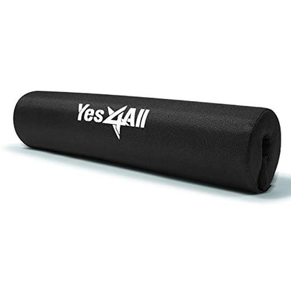 Yes4All Foam Bar Pad - Olympic Barbell Squat Pad - Neck Pad for Squats, Hip Thrusts - Weight Lifting Bar Pad (Black, Single)