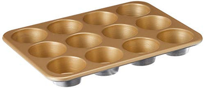 Nordic Ware Naturals Aluminum NonStick Muffin Pan, Twelve 2.75 Inch Cups