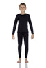 Rocky Thermal Underwear For Boys (Long Johns Thermal Set) Shirt & Pants, Base Layer w/Leggings/Bottoms Ski/Extreme Cold (Black - Small)