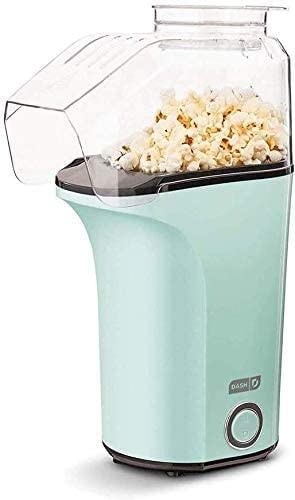 DASH Hot Air Popcorn Popper Maker with Measuring Cup to Portion Popping Corn Kernels + Melt Butter, 16 Cups - Aqua