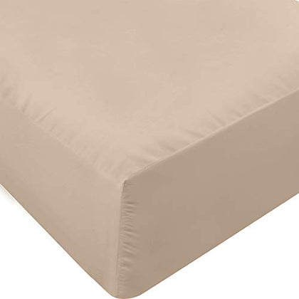 Utopia Bedding Twin Fitted Sheet - Bottom Sheet - Deep Pocket - Soft Microfiber -Shrinkage and Fade Resistant-Easy Care -1 Fitted Sheet Only (Beige)