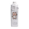 HLLK Kawaii Bear Water Bottle With Straw Sport Plastic Portable Square Drinking Bottle For Girl (White, 900ML)