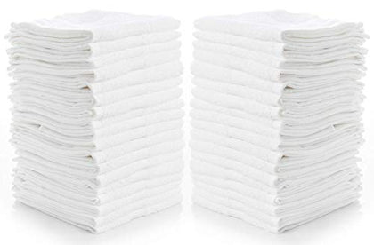 Simpli-Magic Cotton Washcloths White, 40 Pack, Size: 12x12