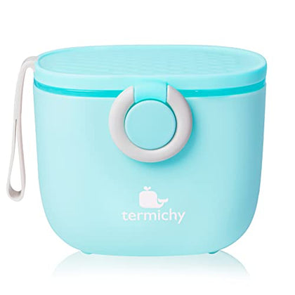 Termichy Baby Formula Dispenser, Portable Milk Powder Dispenser Container with Carry Handle and Scoop for Travel Outdoor Activities with Baby Infant, 8.8OZ, 0.55LB, 250g (Blue)