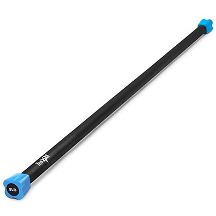 Yes4All Total Body Workout Weighted Pilates Bar, Body Bar For Exercise, Therapy, Aerobics, and Yoga, Strength Training, 5lbs