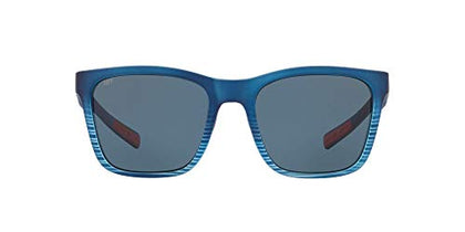 Costa Del Mar Women's Panga Polarized Square Sunglasses, Matte Blue Fade/Grey Polarized-580P, 56 mm