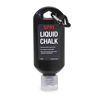 SPRI Liquid Chalk 50ml Bottle - Works as Gym Chalk, Lifting Chalk, Rock Climbing Chalk, Weightlifting Chalk - Dries Instantly, Use Alone or with Powdered Chalk Ball or Bag