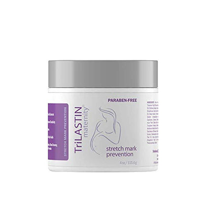 TriLASTIN Maternity Stretch Mark Prevention Cream - Paraben-Free, Hypoallergic, and Safe for Pregnancy - 4 oz