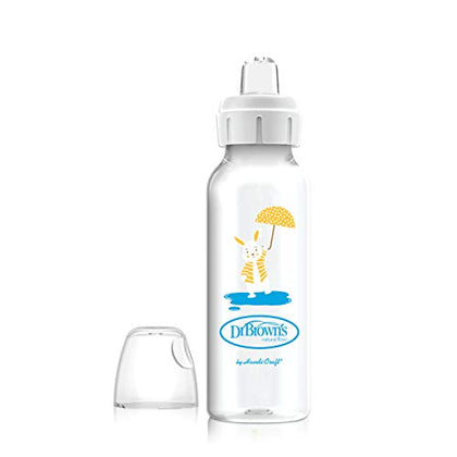 Dr. Browns® Milestones Narrow Sippy Bottle, 100% Silicone Soft Sippy Spout, 8oz/250mL, Bunny, 6m+