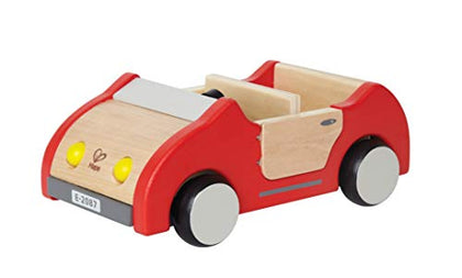 Hape Dollhouse Family Car | Wooden Dolls House Car Toy, Push Vehicle Accessory for Complete Doll House Furniture Set Red, L: 8.9, W: 3.5, H: 5.1 inch