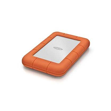 LaCie Rugged Mini 2TB External Hard Drive Portable HDD - USB 3.0/ 2.0 Compatible, Drop Shock Dust Rain Resistant Shuttle Drive, For Mac And PC Computer (LAC9000298), orange