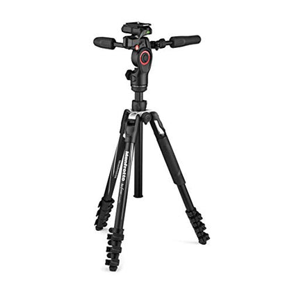 Manfrotto Befree 3-Way Live Advanced Camera Tripod kit, Aluminium Travel Tripod, Lever Lock, with 3-Way Fluid Head, for Photo and Video, Vlogging Equipment, with Carry Bag (MKBFRLA4BK-3WUS),Black