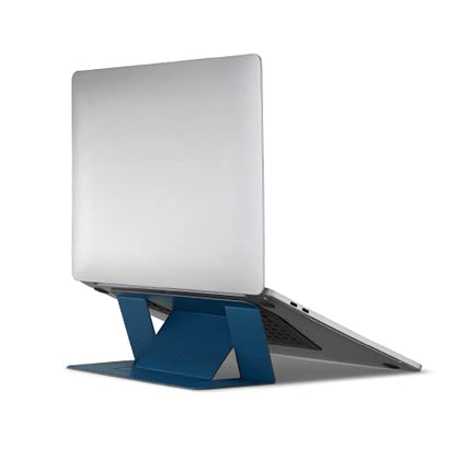 MOFT Invisible Laptop Stand for Laptops Without Bottom Vents, Lightweight Adhesive 2-Height Repositionable Residue-Free Laptop Desk Stand(Blue)