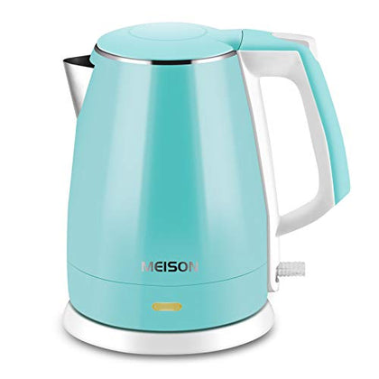 Electric Kettle(BPA Free), Double Wall Water Boiler Heater, Stainless Steel Interior, Cool Touch Coffee Pot & Tea Kettle, Auto Shut-Off and Boil-Dry Protection, 1.5L, 2 Year Warranty
