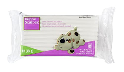 Sculpey Original ® White, Non Toxic, Polymer clay, Oven Bake Clay, 1 pound great for modeling, sculpting, holiday, DIY and school projects. Great for all skill levels
