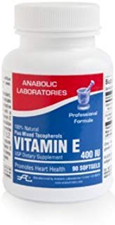 Anabolic Laboratories Natural Vitamin E 400 IU Softgels - 90 Supplements of Vitamin E D Alpha Tocopherol for Heart Health - Vitamin E Supplements for Women and Men