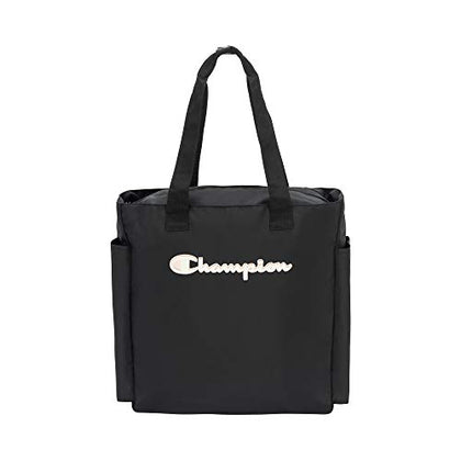 Champion unisex adult Billboard Gym Tote Bags, Black/Reflective Silver, One Size US