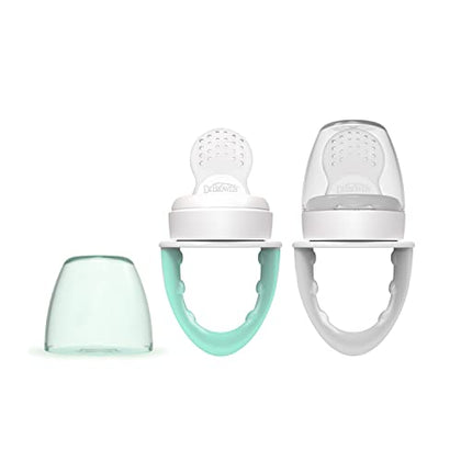 Dr. Brown's Designed to Nourish, Fresh Firsts Silicone Feeder, Mint & Gray, 2 Count