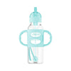Dr. Brown's Milestones Narrow Sippy Straw Bottle with 100% Silicone Handles, 8oz/250mL, Green, 1 Pack, 6m+