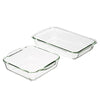 Amazon Basics Oven Safe Glass Baking Dish in Rectangular 3L and Square 2L Sizes - Set of 2
