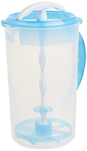 Dr. Brown's Baby Formula Mixing Pitcher with Adjustable Stopper, Locking Lid, & No Drip Spout, 32oz, BPA Free, Blue
