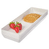 US Acrylic Avant White Plastic Serving Trays (Set of 4) 15 x 5 | Narrow Reusable Rectangular Party Platters | Serve Appetizers, Fruit, Veggies, & Desserts | BPA-Free & Made in USA