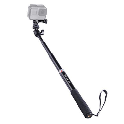 Smatree Extendable Aluminum Selfie Stick/Monopod Compatible for GoPro Hero 12/11/10/9/Max/8/7/6/5/4/3+/GOPRO Hero(2018)/Insta360 One/AKASO GeekPro SJCAM SJ4000 SJ5000, Action 2 Camera