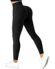 SUUKSESS Women Ribbed Seamless Leggings High Waisted Tummy Control Workout Yoga Pants (Black, XS)