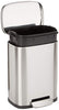 Amazon Basics Smudge Resistant Small Rectangular Trash Can With Soft-Close Foot Pedal, Brushed Stainless Steel, 5 Liter/1.32 Gallon,7.3 x 8.5 x 11.8 inches (LxWxH), Satin Nickel Finish