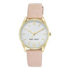 Nine West Women's NW/1994WTPK Gold-Tone and Pastel Pink Strap Watch