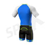 Sparx Mens Elite Aerosuit Triathlon Suit Mens Short Sleeve Tri Suit Skinsuit (2XL) Blue
