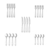 Amazon Basics 20-Piece Stainless Steel Bistro Flatware Set, Service for 4, Silver