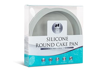 Silicone Round Cake Pan 9?x2? - Non-Stick Oven Dish - Professional Bakeware Baking Mold for Cakes Pies Quiche Cheesecake - Microwave Dishwasher Freezer Safe - Quick Release by CooknChic