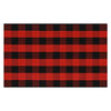 MUBIN Cotton Black and Red Plaid Rug, 3'x 5' Outdoor Front Door Decor Mat, Hand-Woven Reversible Foldable Rug for Layered Door Mats Washable Carpet for Front Porch, Entryway, Farmhouse