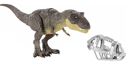Mattel Jurassic World Toys Camp Cretaceous Dinosaur Toy, Stomp 'N Escape Tyrannosaurus Rex Action Figure with Stomping Motion