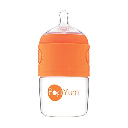 PopYum 5 oz Orange Anti-Colic Formula Making/Mixing/Dispenser Baby Bottle (with #1 Nipple)