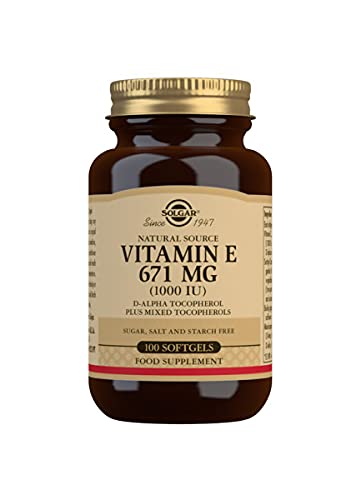 Solgar Vitamin E 670 mg (1000 IU), 100 Mixed Softgels - Natural Antioxidant, Skin & Immune System Support - Naturally-Sourced Vitamin E - Gluten /Dairy Free - 100 Servings