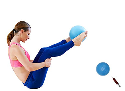 CIZEBO 8 inch Exercise Ball, Easy to Inflate Pilates Ball Core Ball Physical Therapy Ball with Needle Pump, Small Yoga Barre Ball for Home & Class Workout Fitness PT, Blue
