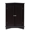 Spirich Home Floor Corner Cabinet with Two Doors and Shelves, Free-Standing Corner Storage Cabinets for Bathroom, Kitchen, Living Room or Bedroom, Espresso