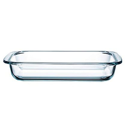 1 Liter Mini (5.5in x 8in) Glass Baking Dish for Oven, Single Serving Glass Pan for Cooking Small Glass Casserole Dish Rectangular Baking Pan Glass Oven Bakeware