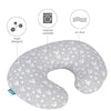 Nursing Pillow Cover 2 Pack Compatible with Boppy Pillow, 100% Jersey Cotton with Large Zipper Super Soft & Breathable & Skin Friendly for Moms/Baby, Grey & White