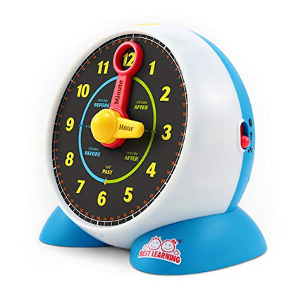 BEST LEARNING Learning Clock - Educational Talking Learn to Tell Time Teaching Light-Up Toy with Quiz and Music Sleep Mode - Toddlers & Kids Ages 3, 4, 5, 6 Years Old Boy and Girl Gift Present