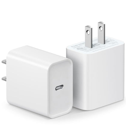 [2 Pack] USB C Wall Charger, iPhone 15 Charger Block 20W PD Power Adapter Compatible with iPhone 15/15Pro/15Pro Max/15Plus/14/13/12/11,Xs/X, iPad, Samsung Galaxy and More