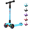 Allek Kick Scooter B02, Lean 'N Glide Scooter with Extra Wide PU Light-Up Wheels and 4 Adjustable Heights for Children from 3-12yrs (Aqua Blue)