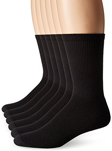 Hanes mens Freshiq X-temp Comfort Cool Crew Socks, 6-pack slipper socks, Black, 6 12 US