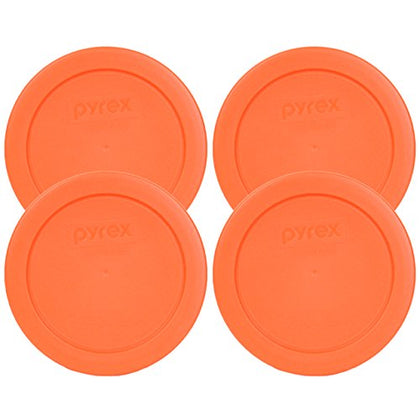 Pyrex 7200-PC Round 2 Cup Storage Lid for Glass Bowls (4, Orange)