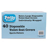 Disposable Toilet Seat Covers for Kids & Adults, 40 Pack - Protect from Public Toilet Germs While Potty Training & More - Extra Large, Waterproof, Portable, Individually Wrapped - Blue/Sports